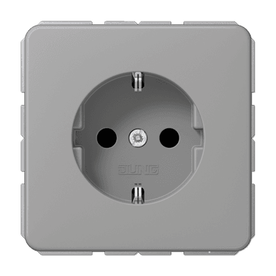JUNG CD500 Серая Розетка штепсельная Schuko 16A 250V с защитой от детей CD1520KIGR
