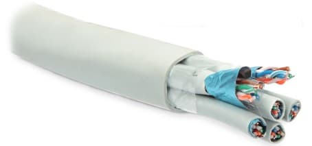 Hyperline FUTP16W-C5-S24-IN-LSZH-GY (FTP16W-C5-SOLID-IN-LSZH) Кабель витая пара, экранированная F/UTP, категория 5, 16 пар (4 пары (24 AWG)х4), одножи 46754