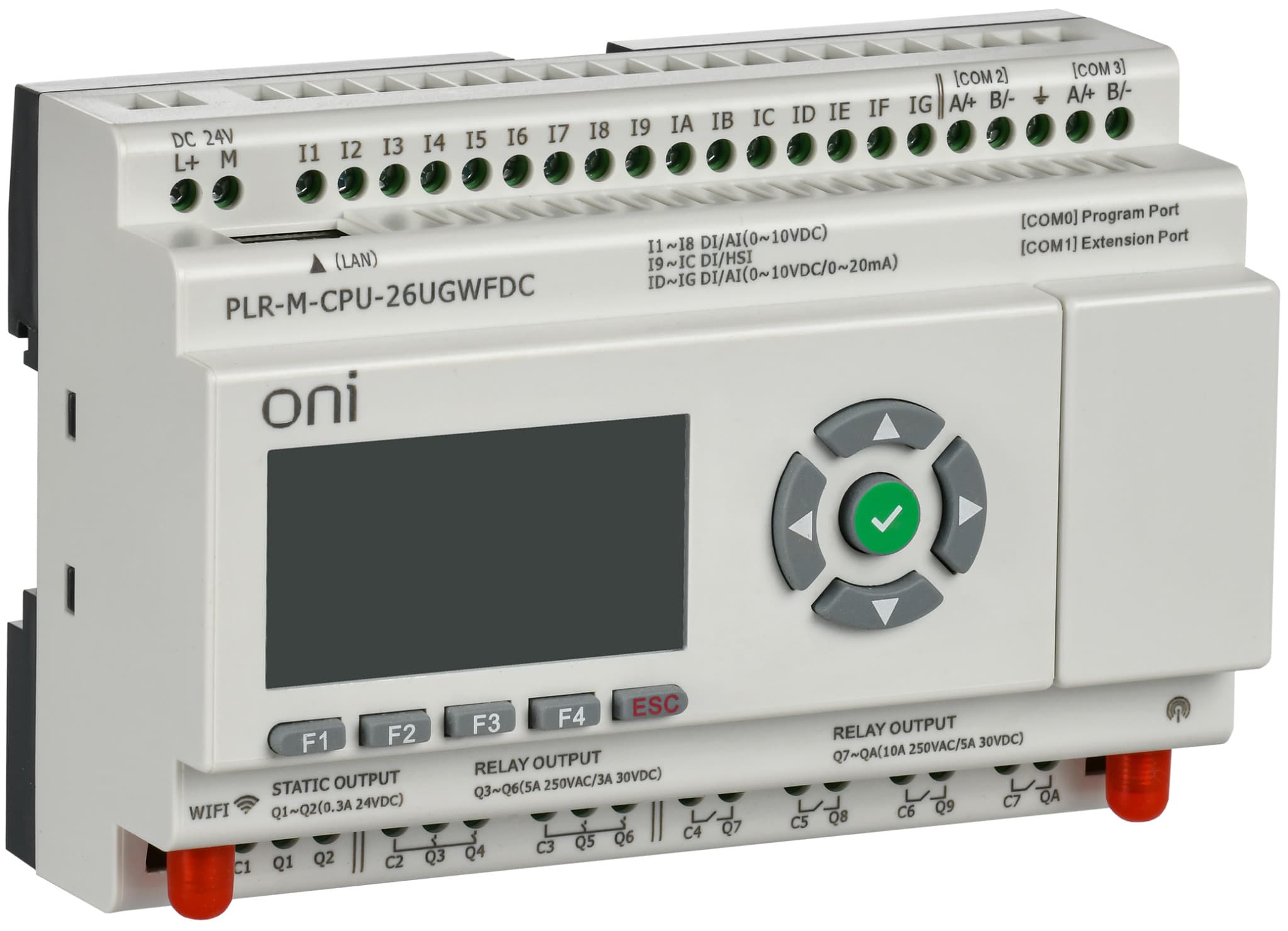 IEK ONI Микро ПЛК PLR-M. CPU WiFi GSM DI16/DO08(R)/02(T) 24В DC