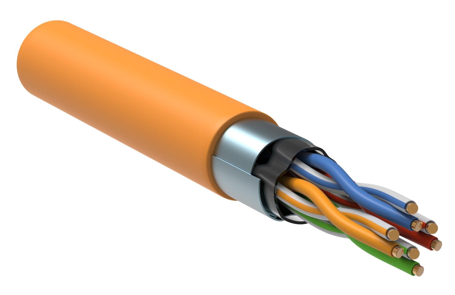 IEK ITK Витая пара F/UTP категории 5E 4x2х24AWG LSZH оранжевый (305м) LC1-C5E04-327