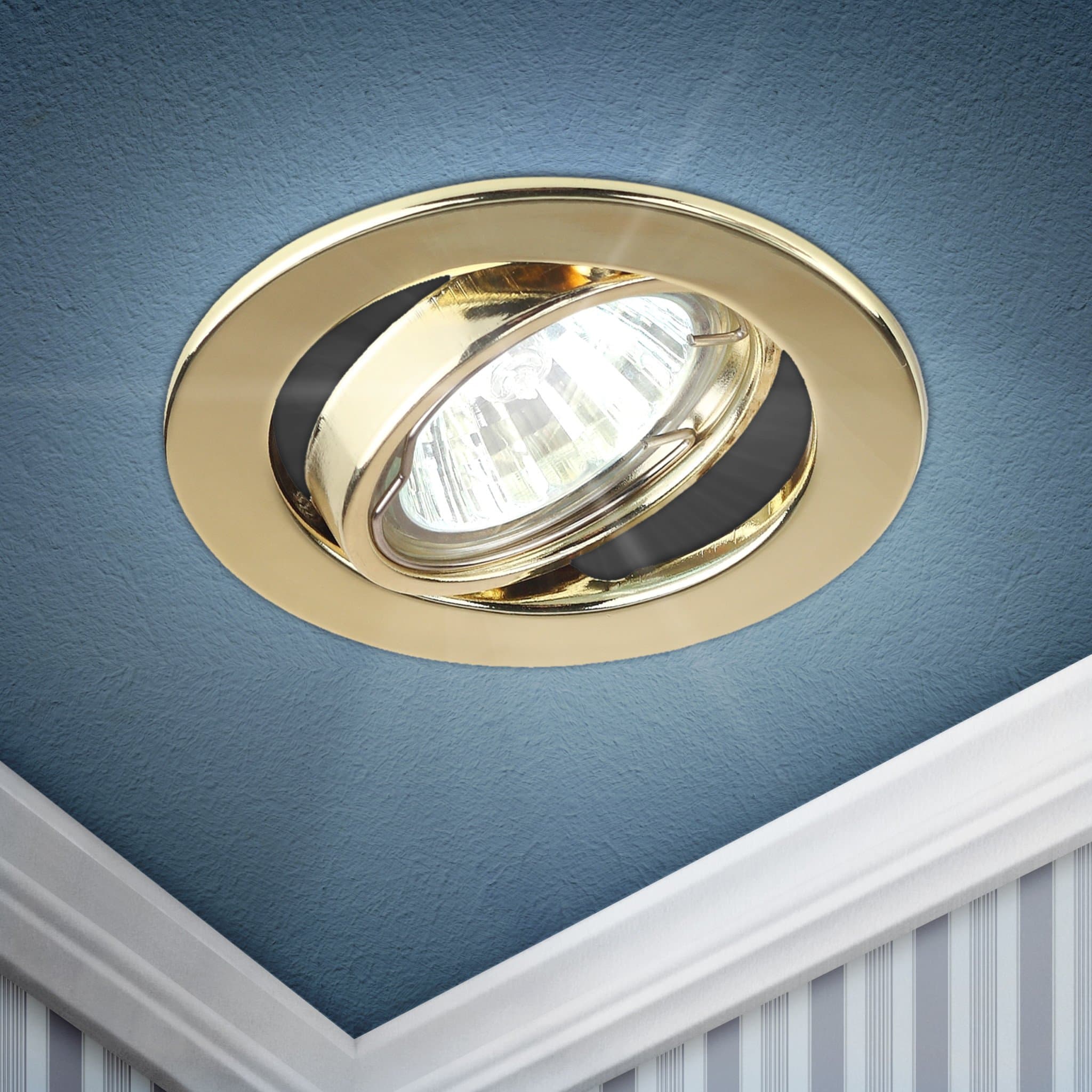 ЭРА ST2A GD Золото Светильник штампованный поворотный MR16,12V/220V, 50W