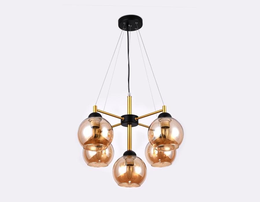 Ambrella Подвесная люстра TR9026/5 BK/TI черный/янтарь E27 max 40W D580*600 — миниатюра 3
