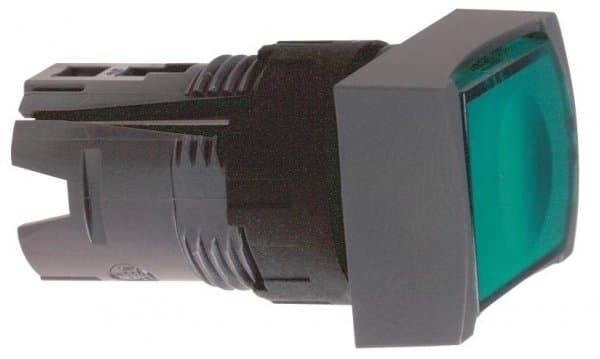SE Кнопка прямоугольная с подсветкой зеленая ZB6DF3