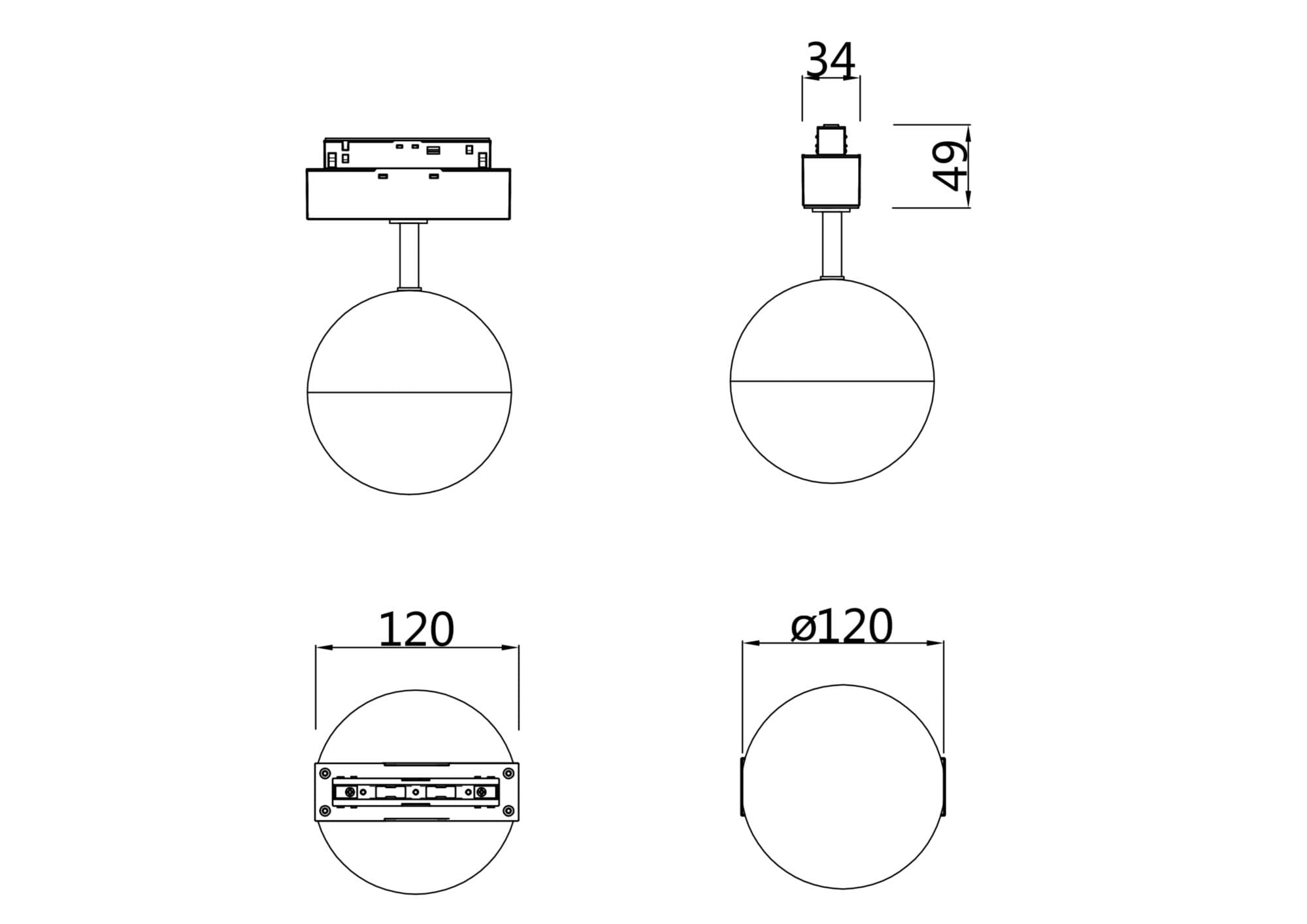 Maytoni Magnetic track system Трековый светильник Черный TR017-2-10W4K-B — миниатюра 2