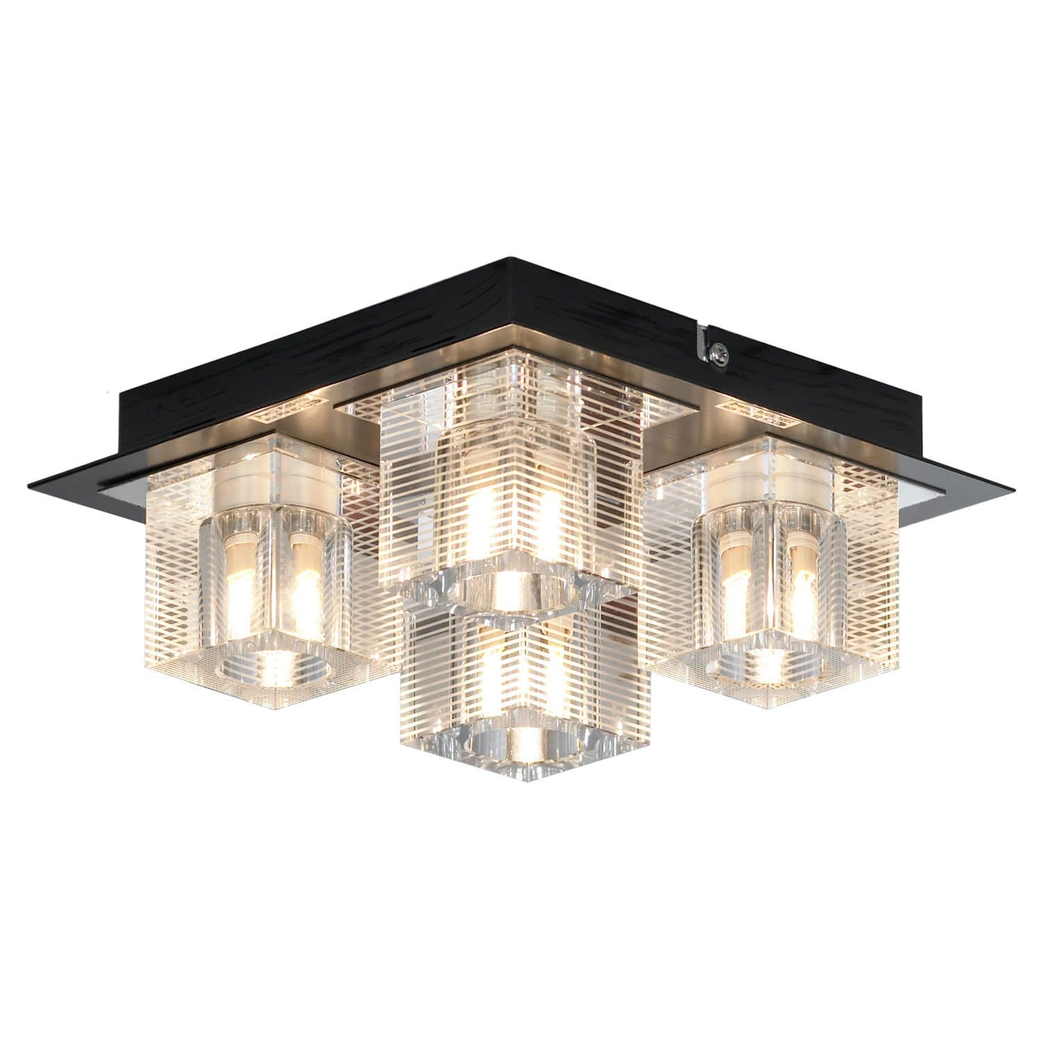 Lussole PROMO 2 Металл Хром / венге Стекло Люстра G9 40W LSF-1307-04