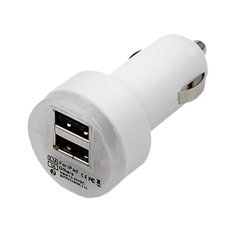 Автозарядка в прикуриватель 2хUSB с индикацией (АЗУ) (1 000+2 100mA) белая Rexant 18-1189