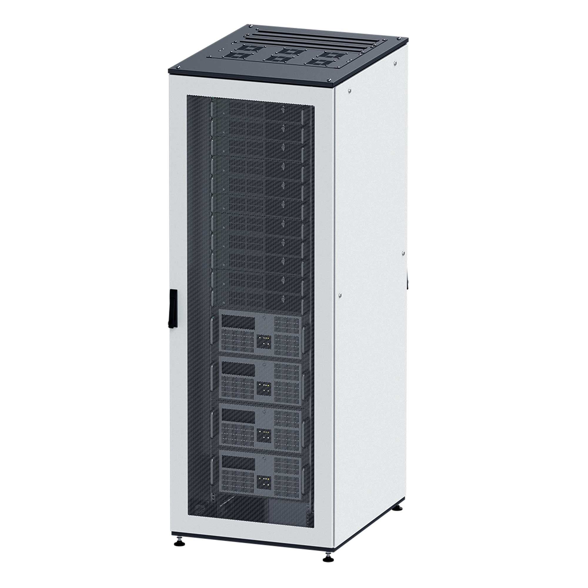 DKC Собранный напольный 19" IT-CQE, 47U 600х1000 двери перф/перф, RAL7011/7035