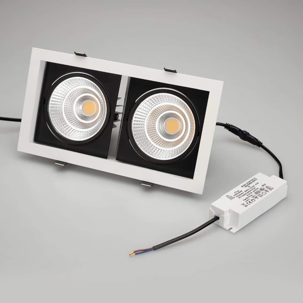 Arlight Светильник CL-KARDAN-S283x152-2x25W Warm3000 (WH-BK, 30 deg) (IP20 Металл, 3 года) 028861 — миниатюра 4
