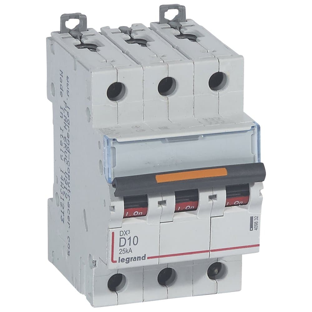 Legrand DX3 Автоматический выключатель 3P 10A (D) 25кА 409832 — миниатюра 1