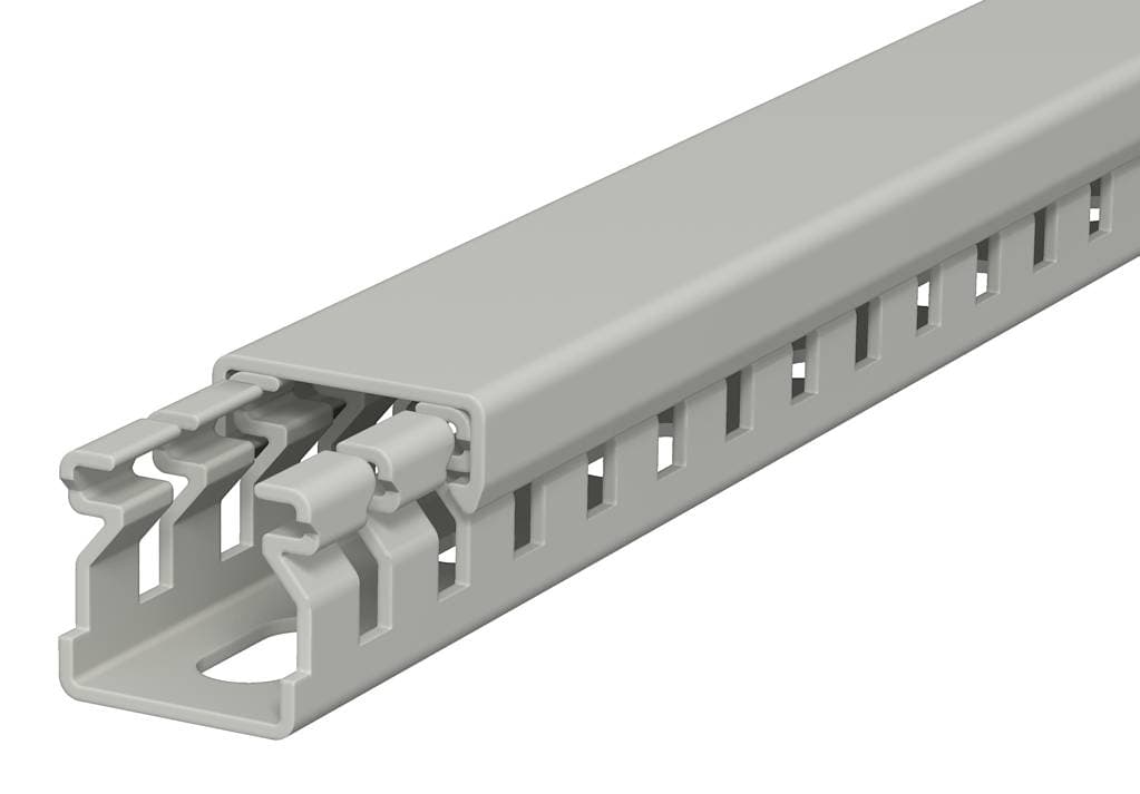 OBO Bettermann Кабель-канал перфорированный распределительный LK4 15x15x2000 мм (перфокороб) ПВХ, серый RAL7030 6178001 — миниатюра 1