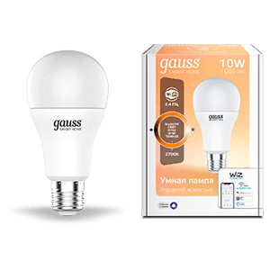 Gauss Лампа Smart Home A60 10W 1055lm 2700К E27 диммируемая LED 1070112