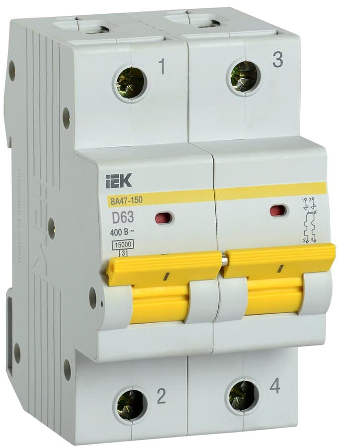 IEK KARAT Автоматический выключатель ВА47-150 2Р 63А 15кА D MVA50-2-063-D