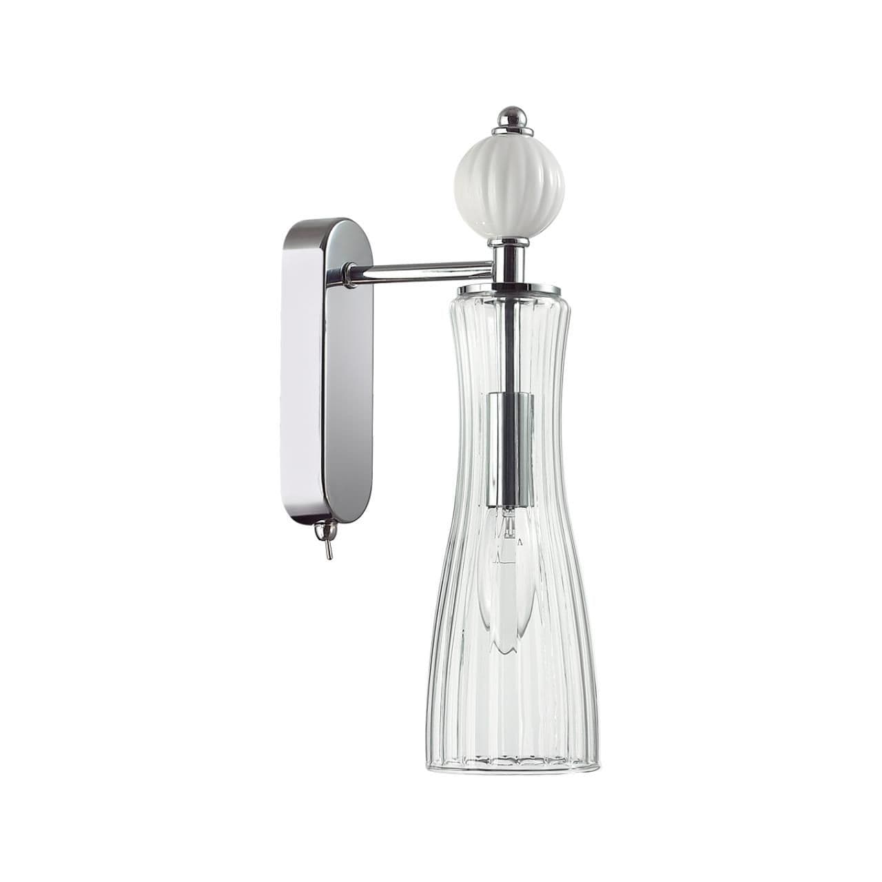 Lumion 8268/1W NEOCLASSI хром/белый/прозрачный, металл/керамика/стекло Бра Е14 1*40W 220V EMILY