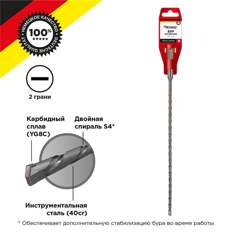 Kranz Бур по бетону 6x310 мм SDS PLUS KR-91-0037