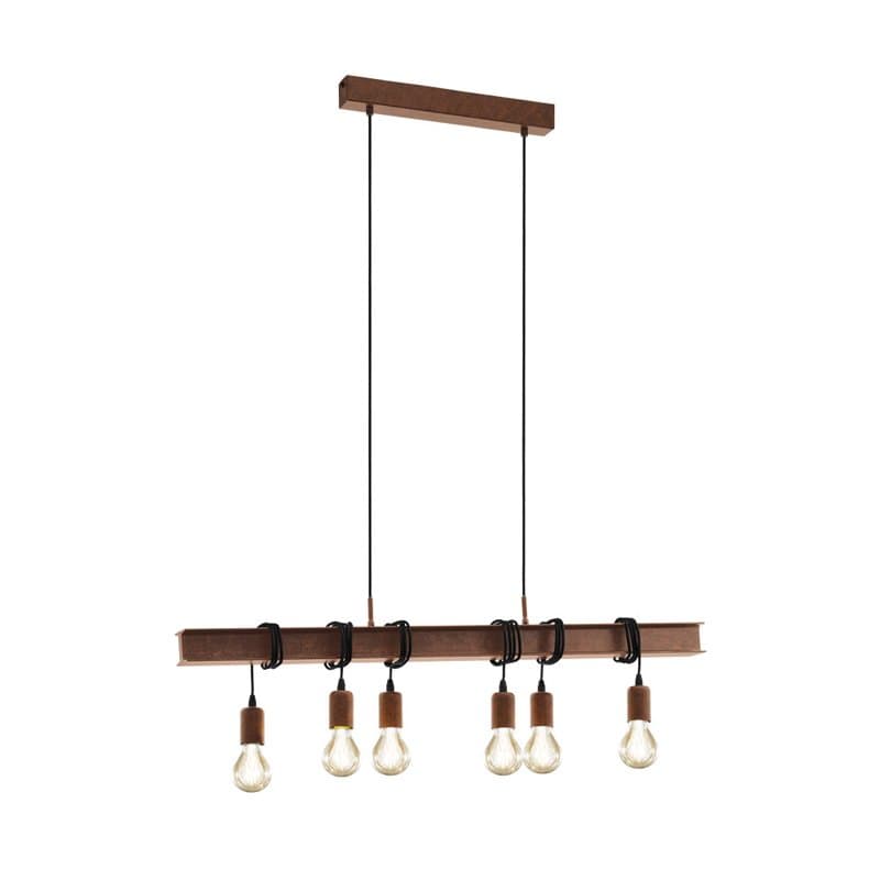 Eglo 49859 Подвес TOWNSHEND 4, 6х60W (E27), L1005, B70, H1100, сталь, коричневый cостаренный