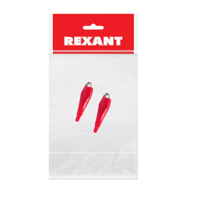 Зажим "крокодил" 5А 56мм в изоляторе PROCONNECT Индивидуальная упаковка 2 шт Rexant 16-0003-9
