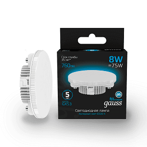 Gauss Лампа GX53 8W 760lm 6500K LED 108008308