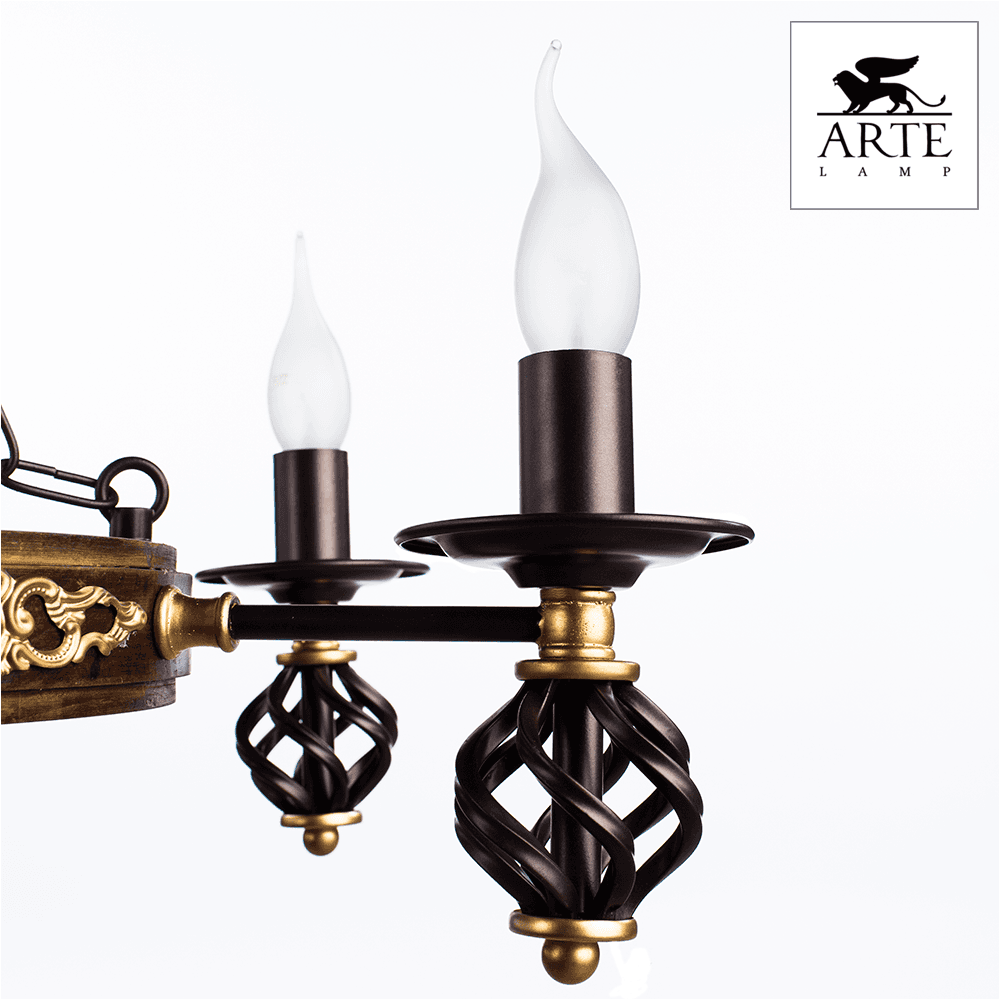 Arte Lamp Cartwheel Коричневая Люстра 60W E14 A4550LM-6CK — миниатюра 4