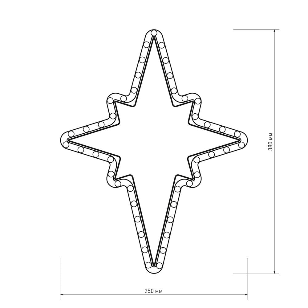 Arlight Фигура ARD-STAR-M3-380x250-36LED Warm (230V, 2.5W) (Ardecoled, IP65) 025314 — миниатюра 2