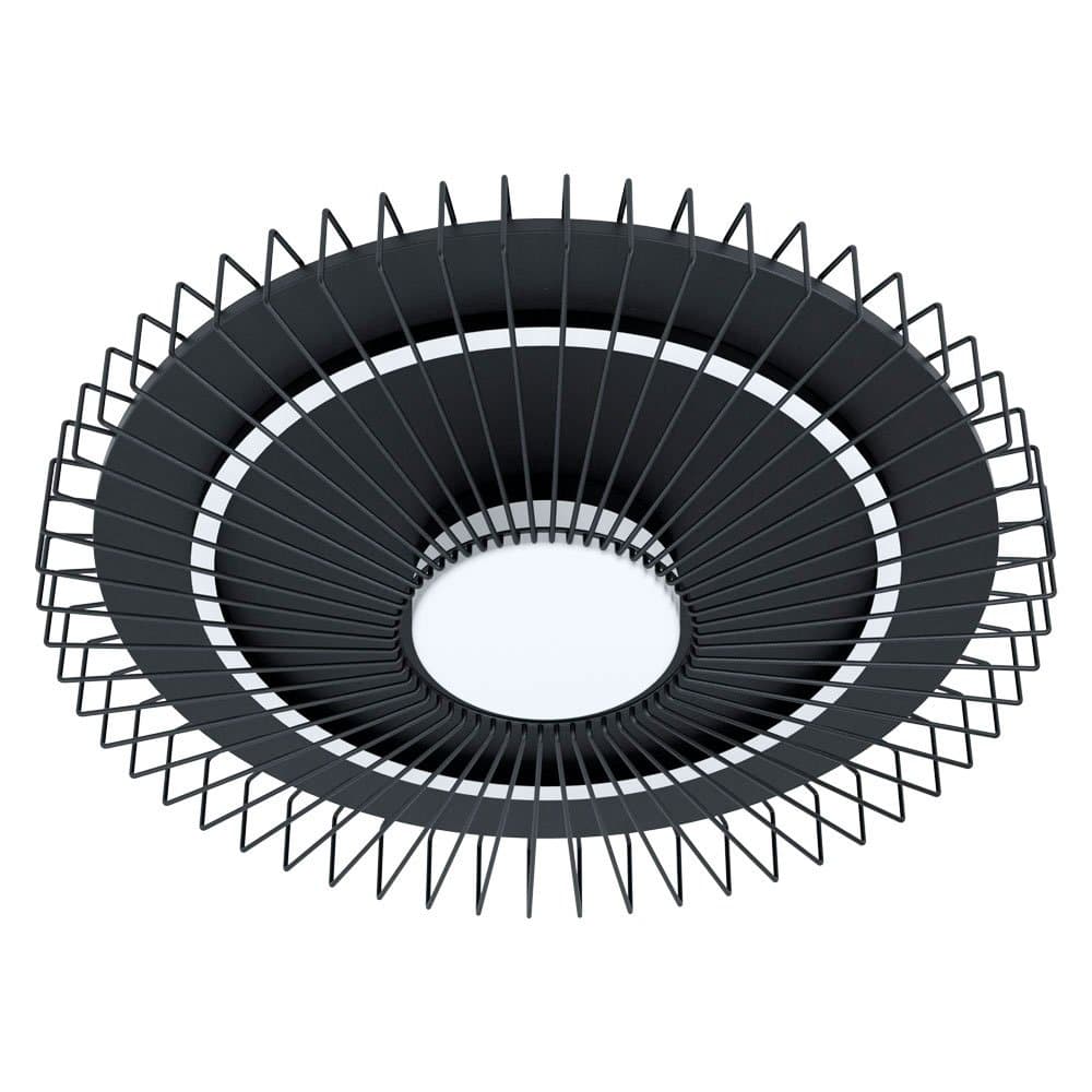 Eglo BADALEOS Светильник светодиодный потолочный димм, 22,5W/12W(LED), H100, Ø570, 2650lm/1700lm, сталь, черный/пластик, прозрачный 39799