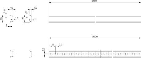 SE Sarel DIN-рейка симметричная 600mm NSYSDR60A — миниатюра 2
