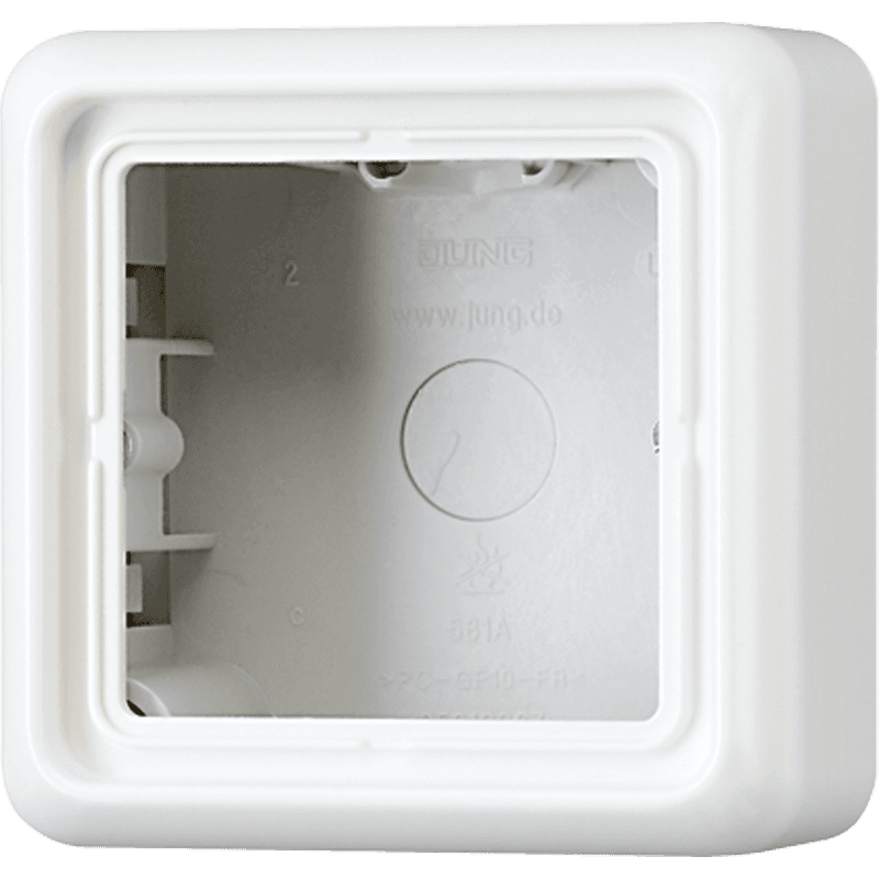 JUNG CD 500/CD plus Белая Коробка для накладного монтажа 1-ая с рамкой CD581AWW