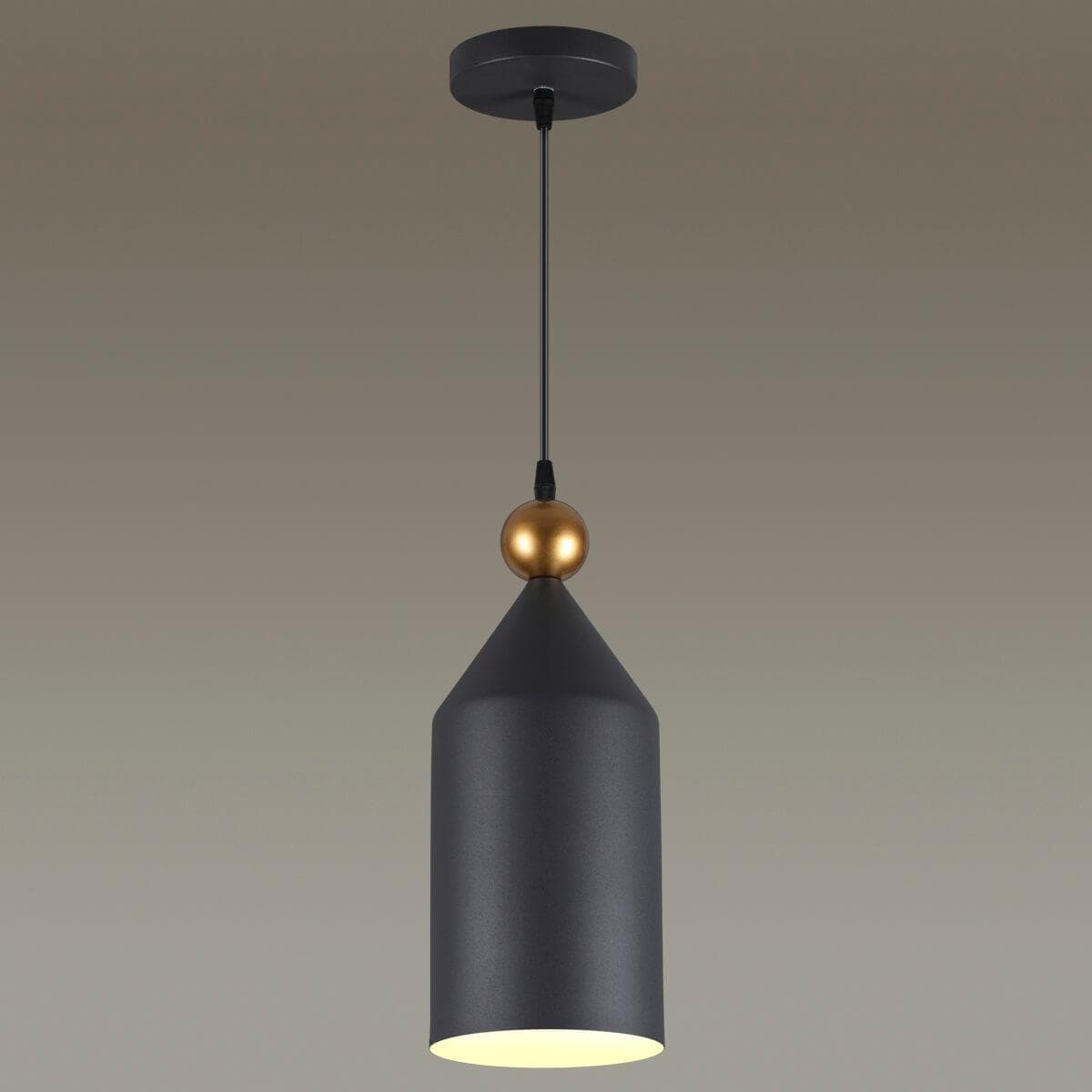 Odeon Light 4091/1 ODL19 385 черный/золотой Подвес Е27 1*40W BOLLI — миниатюра 2