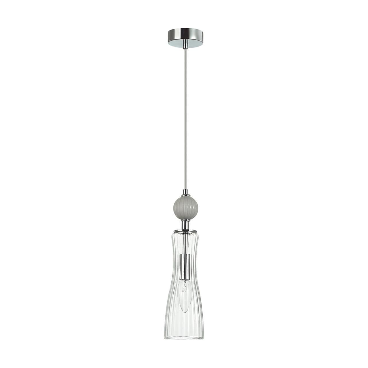 Lumion 8269/1A NEOCLASSI хром/серый/прозрачный, металл/керамика/стекло Подвес Е14 1*40W 220V EMILY