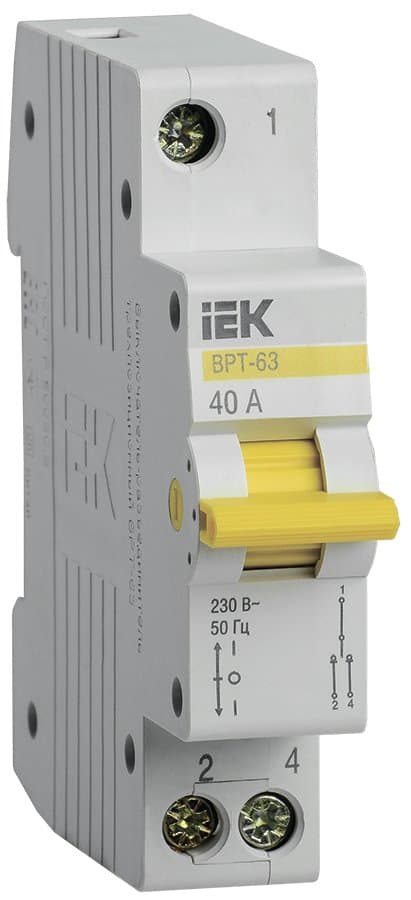 IEK KARAT Выключатель-разъединитель трехпозиционный ВРТ-63 1P 40А