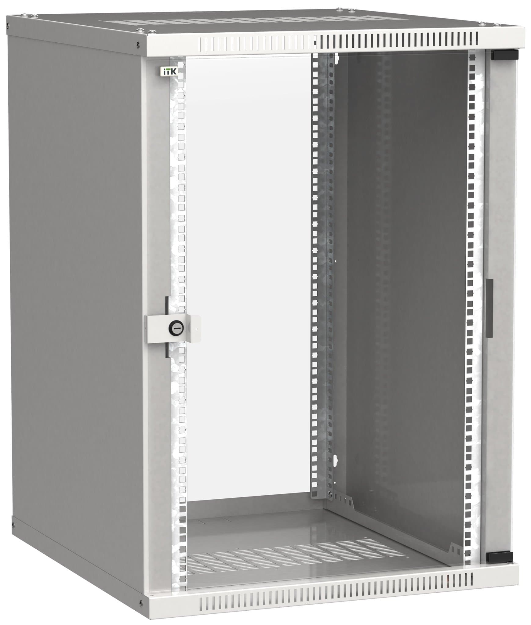 IEK LINEA WE ITK Шкаф LINEA WE 18U 600x650мм дверь, стекло серый LWE3-18U67-GF — миниатюра 1