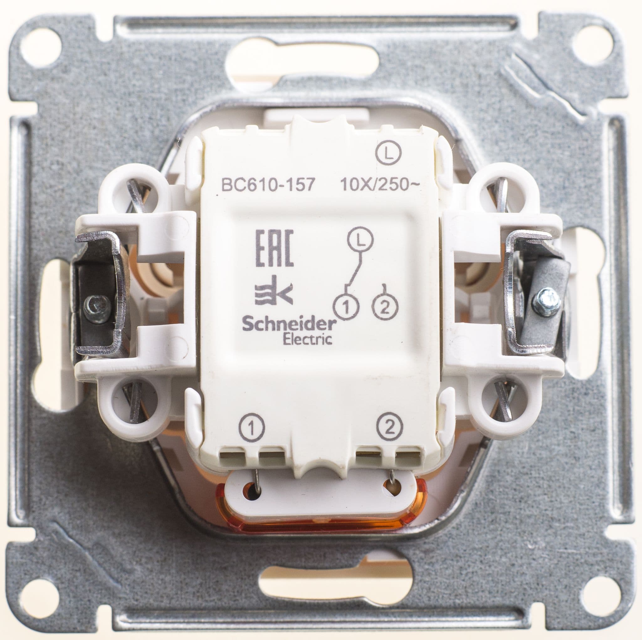 Systeme Electric Wessen 59 Беж Переключатель 1-клавишный с подсветкой 10АХ — миниатюра 2