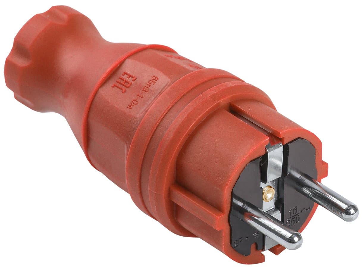 IEK OMEGA ВБп3-1-0м Вилка прямая IP44 красная