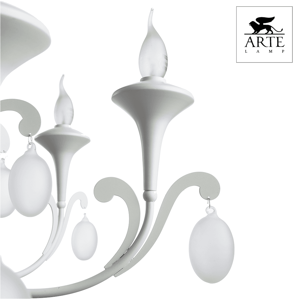 Arte Lamp Montmartre Белая Люстра 40W E14 A3239LM-6WH — миниатюра 3