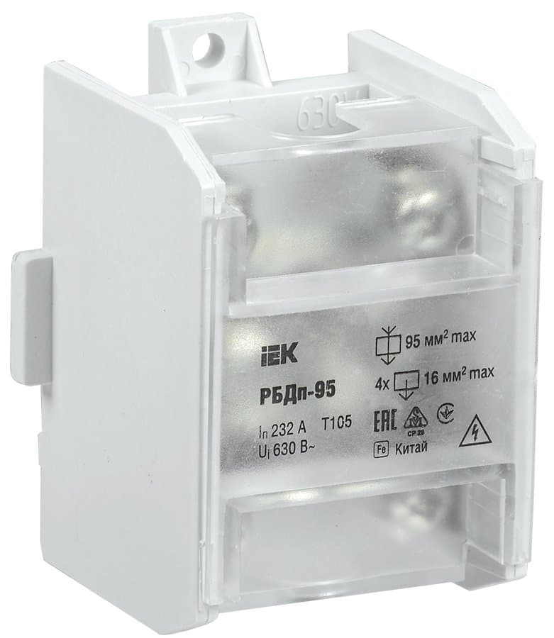 IEK Блок распределительный проходной РБДп-95 232/100А DIN 1х95-4х16мм2