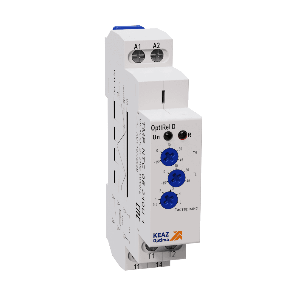 КЭАЗ Реле температурное OptiRel D TMP-NTC-05-240U-1 с датчиком NTC 0,5м 16А 1СО 24-240АС/DC