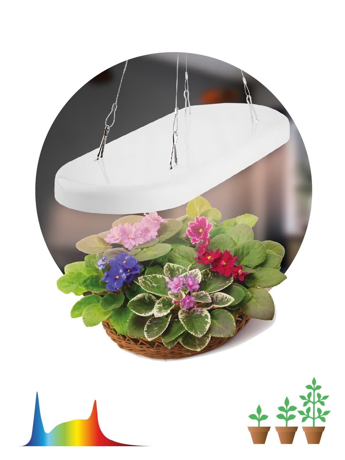 ЭРА Светильник для растений FITO-25W-QLED-FLY подвесной полного спектра 25 Вт
