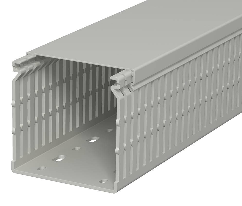 OBO Bettermann Кабель-канал перфорированный распределительный LK4 N 80x80x2000 мм (перфокороб) ПВХ, серый RAL7030 6178231 — миниатюра 1