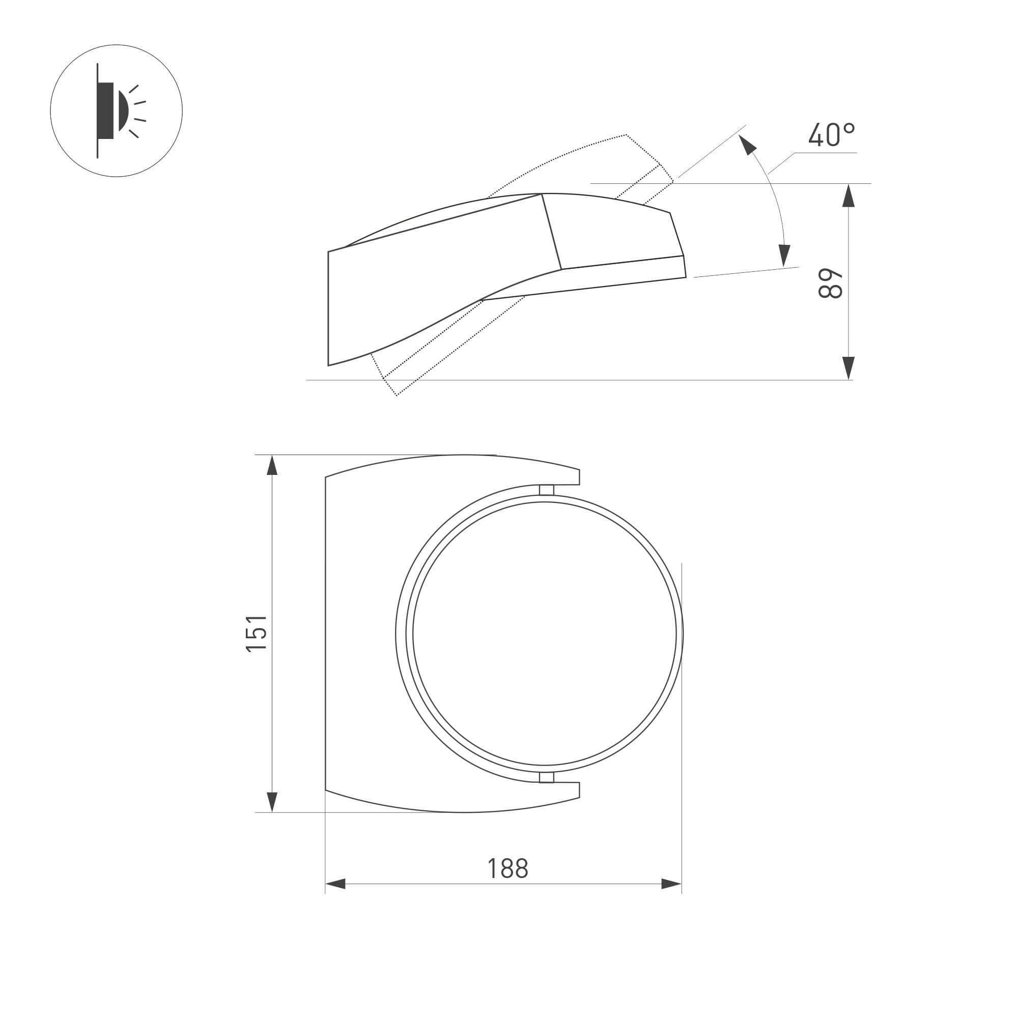 Arlight Светильник LGD-EYE-WALL-6W Warm3000 (GR, 117 deg, 230V) (IP54 Металл, 3 года) 029979 — миниатюра 2