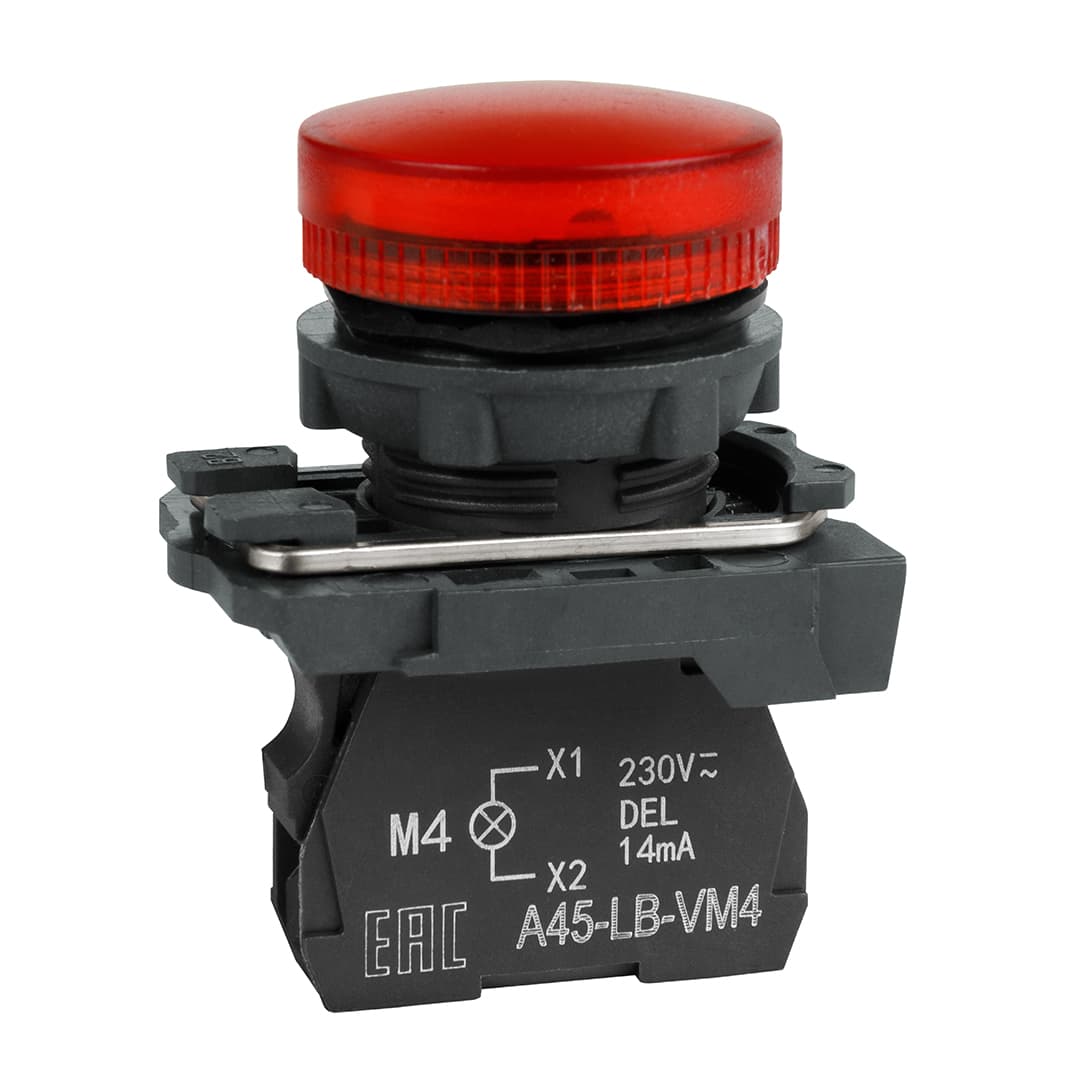 КЭАЗ Сигнальная лампа OptiSignal D22 C5-L-B4 красная пластик 24VAC/DC XB5AVB4