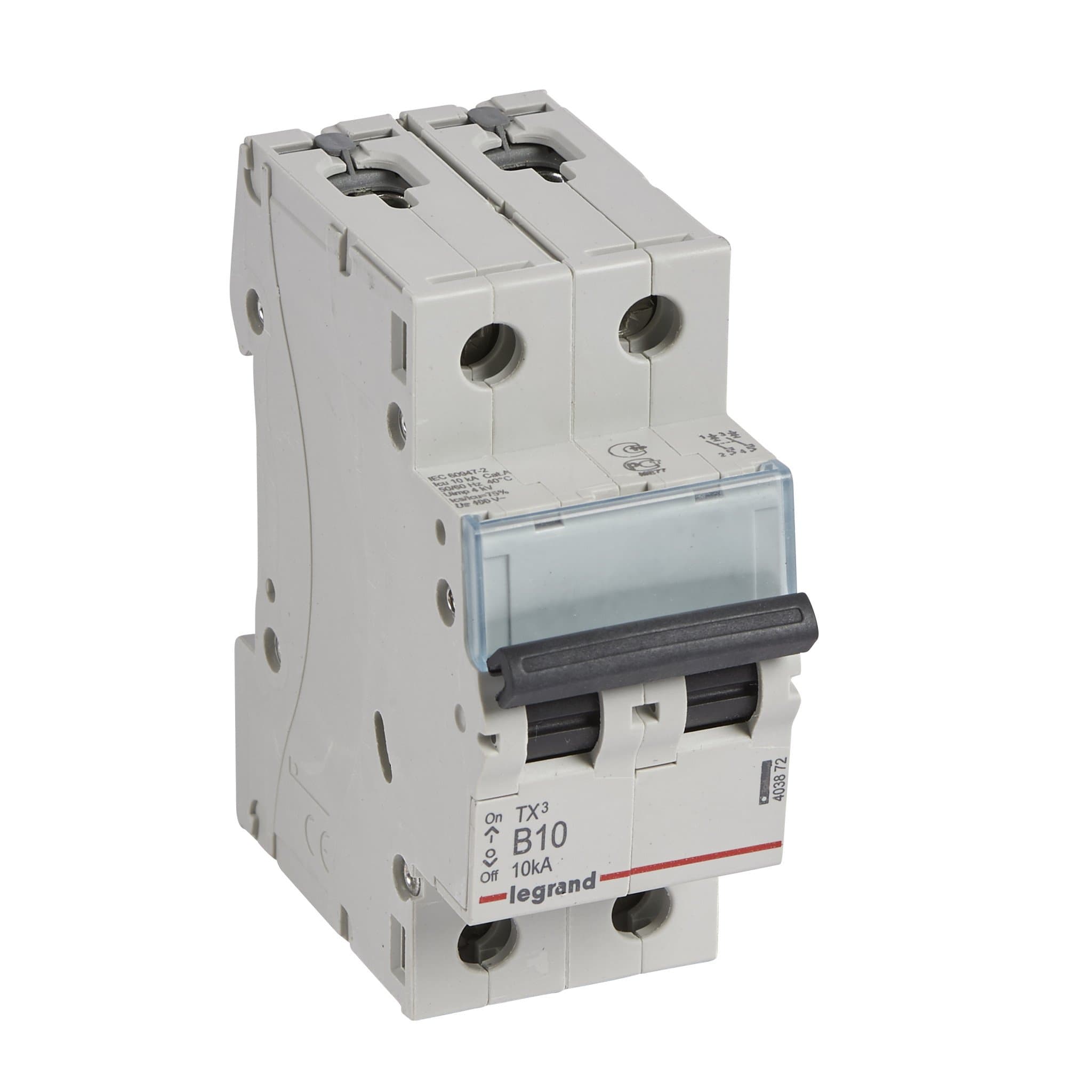 Legrand TX3 Автоматический выключатель 2P 10A (B) 6000/10kA 403872 — миниатюра 1