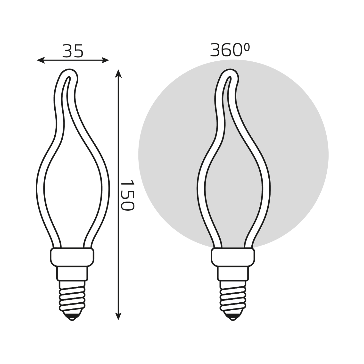 Gauss Лампа Filament Artline CT35 4W 330lm 2700К Е14 milky LED 1000801104 — миниатюра 4