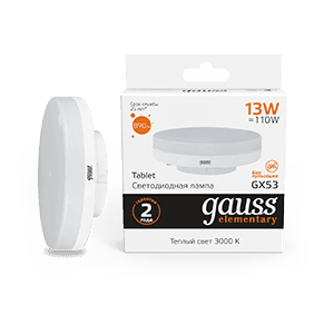 Gauss Лампа Elementary GX53 13W 890lm 3000K LED 83813
