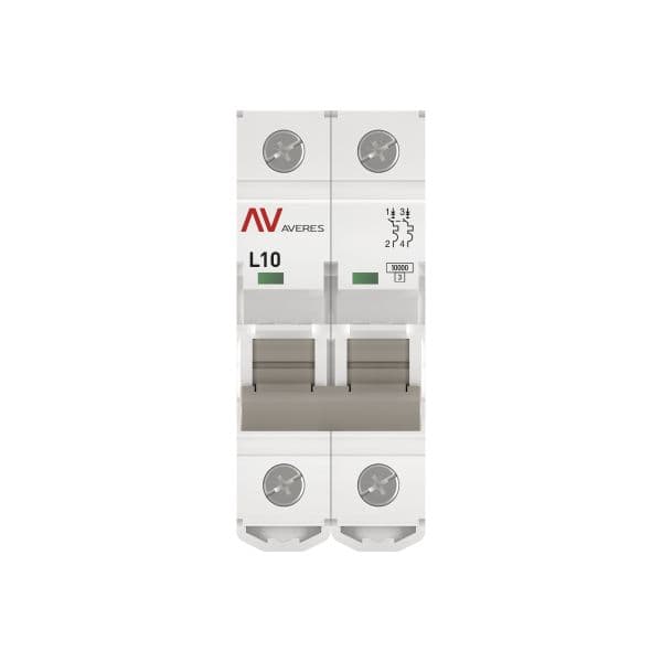 EKF Выключатель автоматический AV-10 2P 10A (L) 10kA AVERES — миниатюра 2