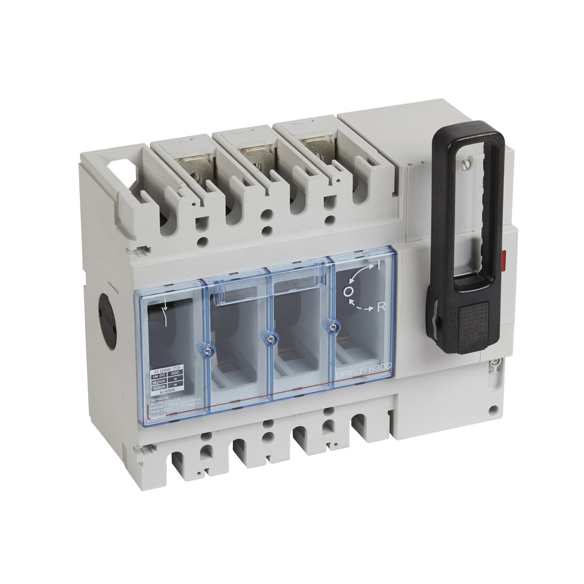 Legrand DPX-IS 630 Выключатель-разъединитель 3P 630A с дистанционным отключением, рукоятка спереди 026673 — миниатюра 1