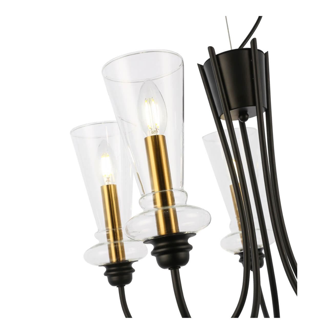 Evoluce SLE112403-05 Светильник подвесной Черный/Прозрачный E14 5*40W — миниатюра 4