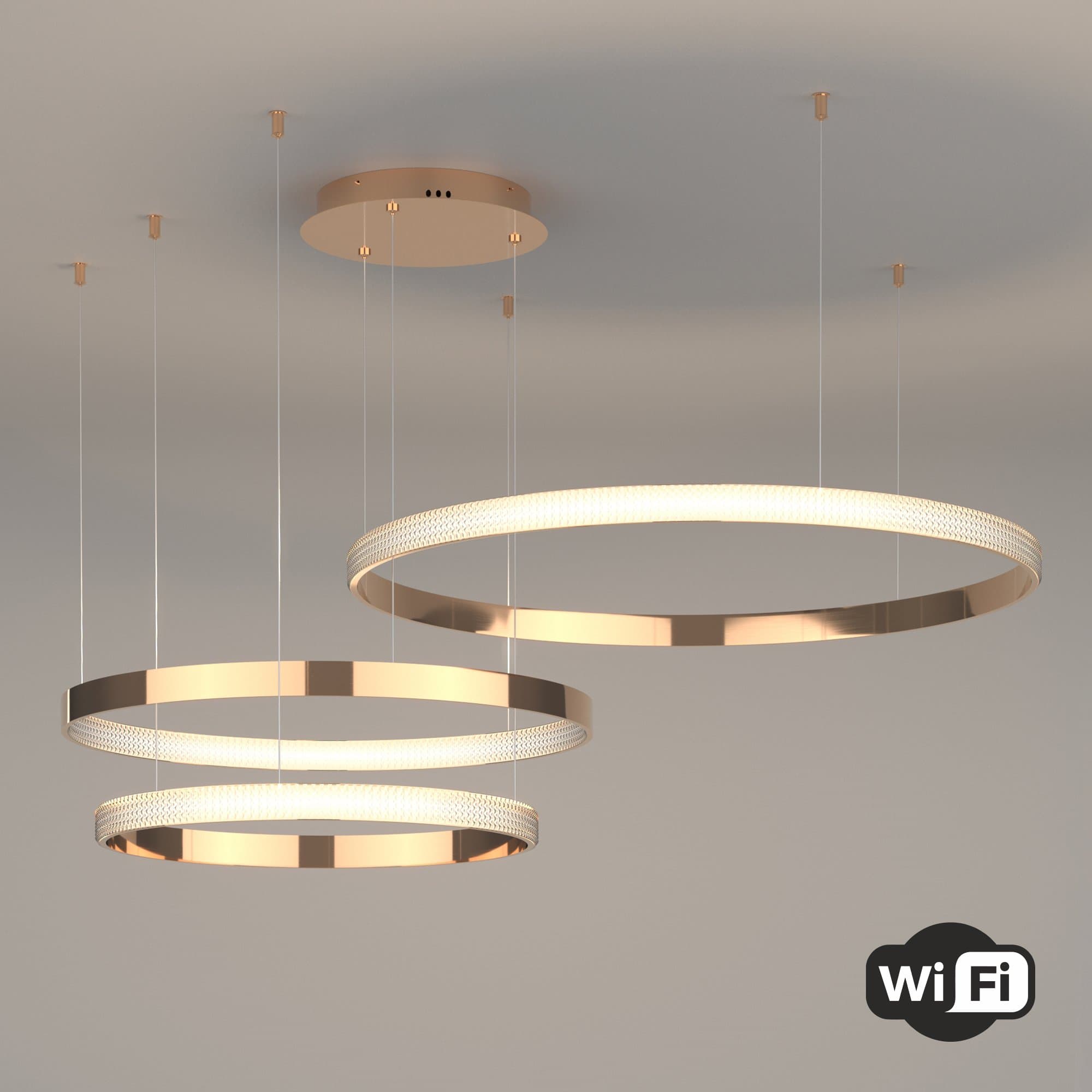 Eurosvet Светодиодная люстра с управлением по Wi-Fi 90275/3 медный Smart a048448