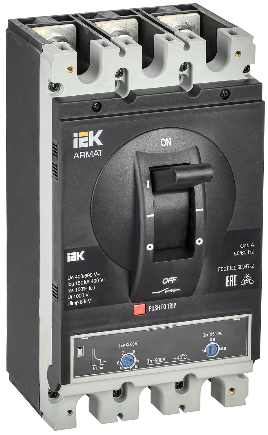 IEK ARMAT Автоматический выключатель в литом корпусе 3P I 150кА 500А ТМ рег.