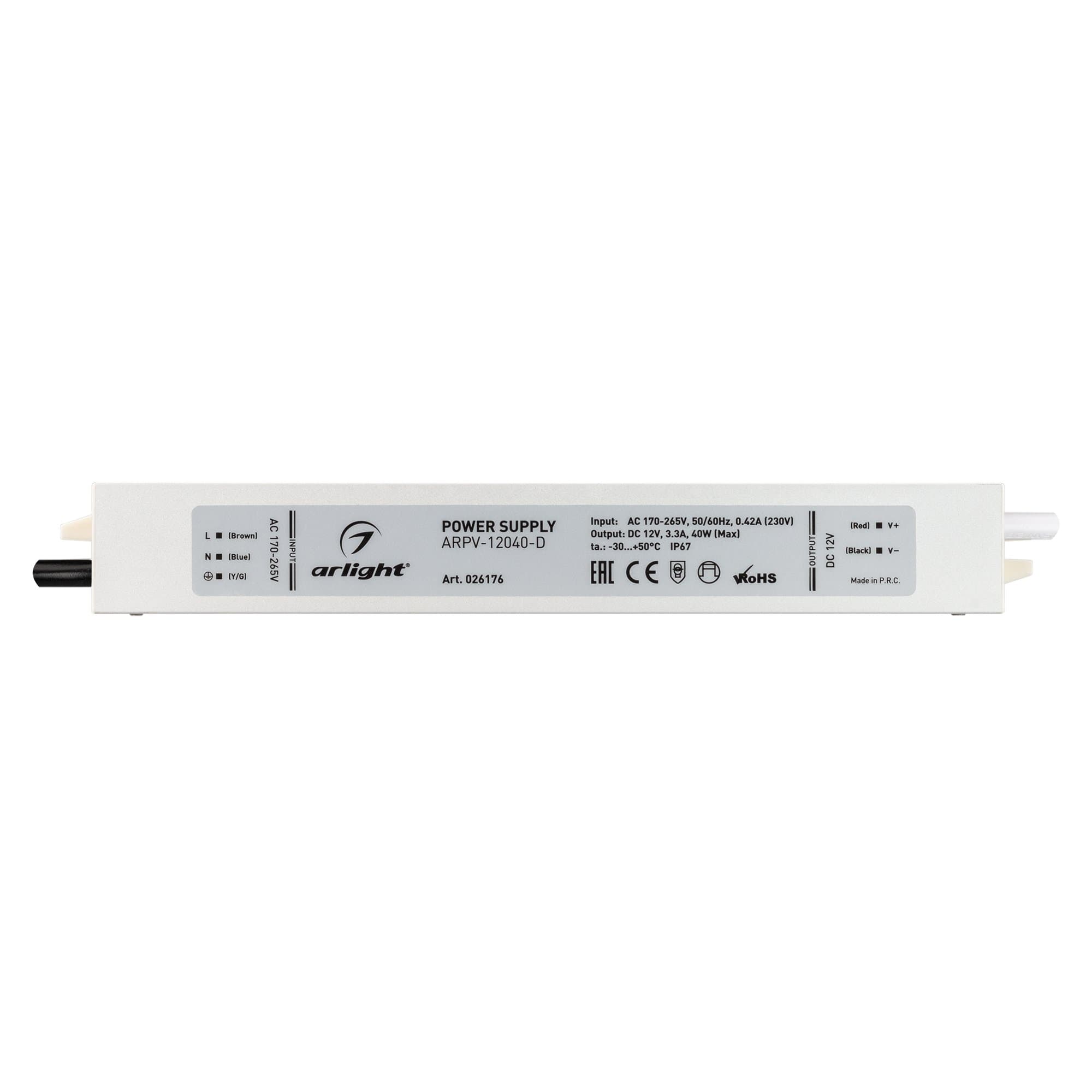 Arlight Блок питания ARPV-12040-D (12V, 3.3A, 40W) (IP67 Металл, 3 года) 026176 — миниатюра 3