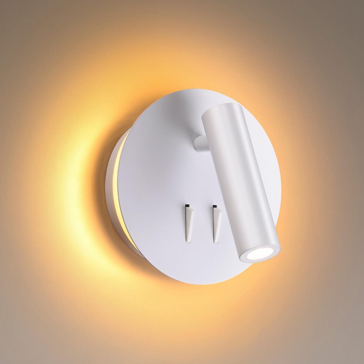 Odeon Light 3912/9WL ODL20 243 белый/металл Наст-й свет-к с лампой д/чтения с выкл LED 9W 3000K 220V BEAM — миниатюра 4