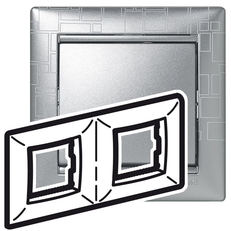 Legrand Valena Алюминий модерн Рамка 2-ая гориз 770342
